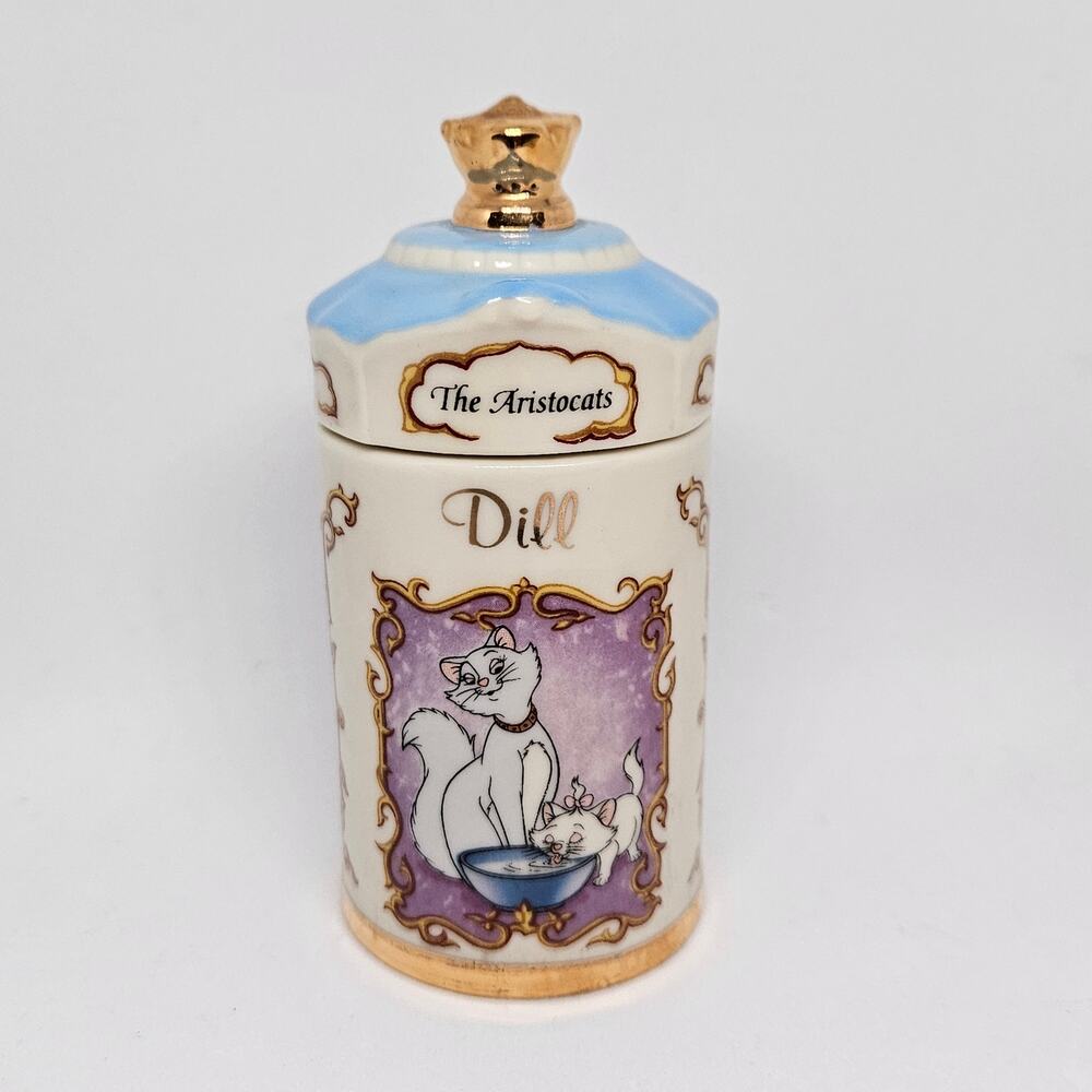 Walt Disney Lenox Spice Jar 1995 Collection Blue Lid Dill The Aristocats Duchess
